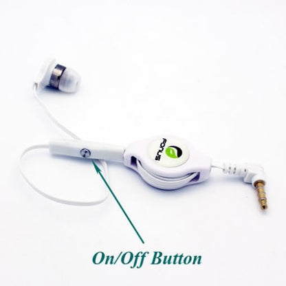 Retractable Mono Earphone Headphone 3.5mm w Mic Compatible with Motorola Moto G 5G (2024,2023,2022), Headset Handsfree Earbud Earpiece Microphone