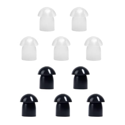 Replacement Mushroom Ear Tips for Two Way Radio Walkie Talkie Acoustic Coil Tube Earpiece Surveillance Headset (White and Black, 10 Pcs) - color: Mix