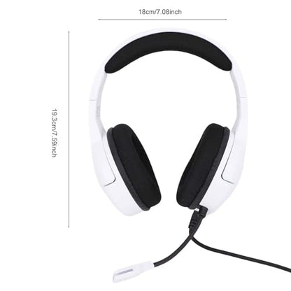 Docooler Gaming Headset with Microphone, Computer Headset with 50mm Drivers Omni Directional Microphone, RGB Lighting for Smartphone, Laptop, Desktop PC, Gaming Console (White) - color: White