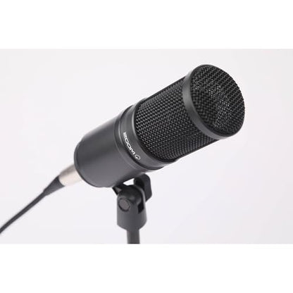 Zoom ZDM-1 Dynamic Podcast Microphone Bundle with On-Stage MS7701B Euro Boom Tripod Stand and 20-Foot XLR Cable — No Phantom Power, XLR Studio Mic for Podcasting, Streaming, Voice Over