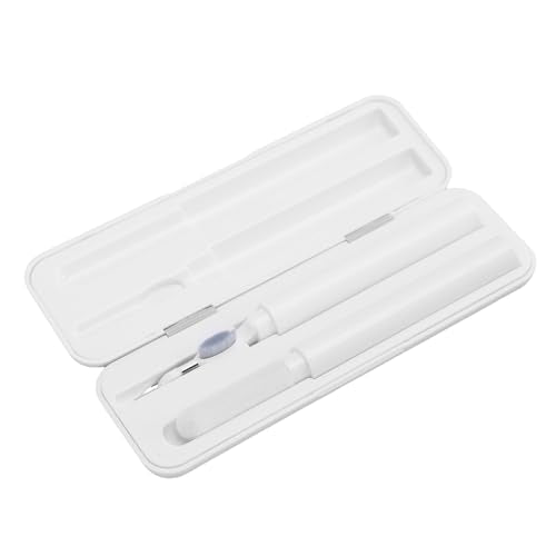 Cleaning Kit Earbud Cleaner Pen, ABS Multi Function Electronics Brush with Flocking Sponge and Metal Tip, 2 Tools with Magnet Storage Box for Earbuds Jewelry