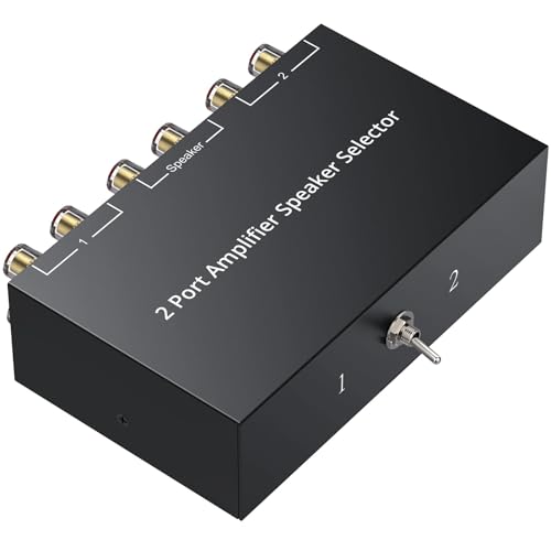 LiNKFOR 2-Way Speaker Switcher, Bidirectional 2 in 1 Out / 1 in 2 Out