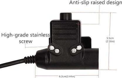 U94 PTT Adapter with U-329/U MIL-C-55116 6-Pin Walkie Talkie Connector for AN/PRC-148 & AN/PRC-152 Two Way Radio Push to Talk System Connect TP-120 U-174 U-93 Military Headset NATO-US Wiring