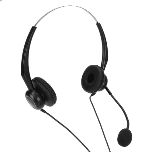 Professional Wired Business Headset Office Headset Telephone with Noise Canceling Microphone Clear Calls Hearing Adjustable Headband for Call Center Business Work (Single 3.5mm Interface) - size: Single 3.5mm Interface
