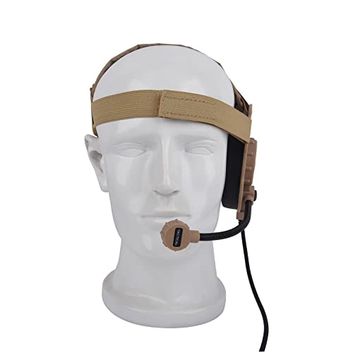 Under-Helmet Single-Ear Bowman-Style 7.0mm TP-120 Headset for Civilian U94 | Works with Civilian Version U94 PTT, Airsoft/Outdoor Team Comms, Clear Audio Tactical Earpiece, Left/Right Ear Swappable