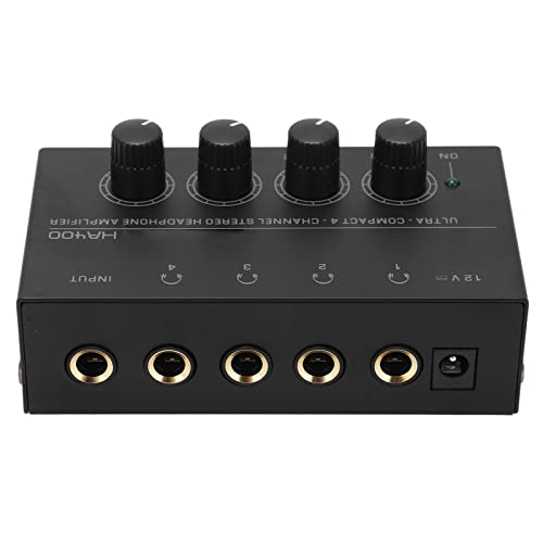 헤드폰 앰프 4 채널 HA400 스테레오 컴팩트 저소음 미국 플러그 100-240VAC 0.6cm(1/4인치) TS 커넥터 포함