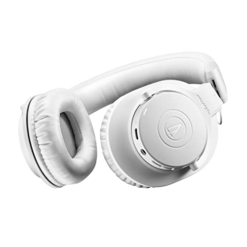 Audio-Technica ATH-M20xBTWH Wireless Over-Ear Headphones with Mic, 60 Hour Battery Life, Studio-Quality Sound, 40 mm Drivers for Enhanced Bass, Lightweight Design, Multipoint Pairing, White | 60 Hour Battery Life, Studio-Quality Sound, 40 mm Drivers for E