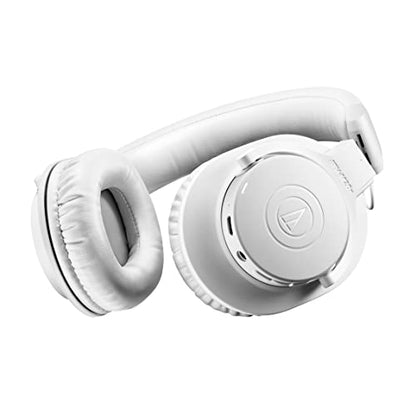 Audio-Technica ATH-M20xBTWH Wireless Over-Ear Headphones with Mic, 60 Hour Battery Life, Studio-Quality Sound, 40 mm Drivers for Enhanced Bass, Lightweight Design, Multipoint Pairing, White | 60 Hour Battery Life, Studio-Quality Sound, 40 mm Drivers for E