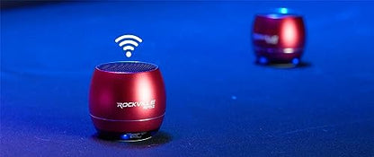 Rockville RPB2-RED 5W Portable Bluetooth Speaker, TWS Wireless Stereo Link, Built-in Mic, SD Slot, Selfie Remote, Aluminum Design | TWS Stereo Link, SD Card Slot, Built-in Mic, Aluminum Body, 5-Hour Rechargeable Battery, 30-Min Charge - color: Red