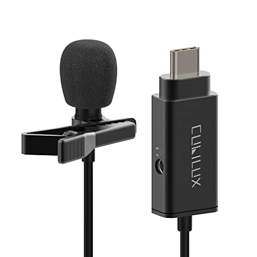 MLC-2 USB C Lavalier Microphone with 3.5mm Monitoring Headphone Jack, Type C Lapel MIC for iPad 10, iPad Pro Air 5/4, Google Pixel 8/7/6 Pro 7a/6a Fold Pixel Tablet, 5 FT