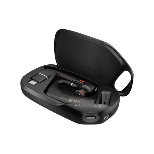 Poly Voyager Legend 50 UC Bluetooth Headset with Charging Case - 4 Noise-Canceling Mics, AI NoiseBlockAI & WindSmart Tech - Bluetooth Headphones with Mic, Smart Call Controls, All-Day Comfort - style: Legend 50 with Charging Case