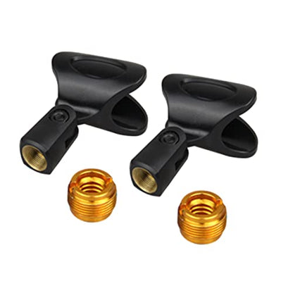 LGEGE Microphone Clips for Stands,Universal Wireless Mic Clip Holder with 5/8 to 3/8 Microphone Adapter,Knob Adjustable 180 DegreeS (U 2Pcs) (W214) - color: U 2Pcs