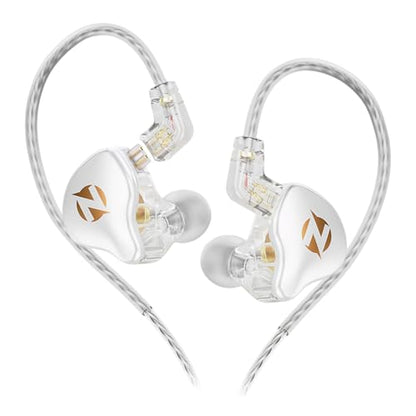 AK9 PRO Wired IEM Earbuds, Hi-Res Audio, 11mm Dynamic Driver, Detachable 2-Pin Cable, Noise Isolating in-Ear Monitors for Music, Gaming & Smartphones - color: White