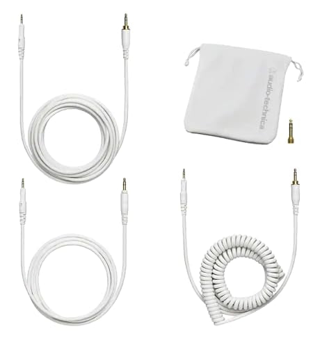 Audio-Technica ATH-M50x Professional Monitor Headphones - White Bundle with Case, Stand, and Austin Bazaar Polishing Cloth - color: White, style: M50X