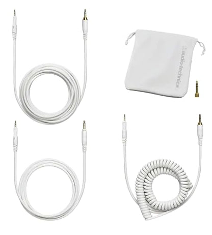 Audio-Technica ATH-M50x Professional Monitor Headphones - White Bundle with Case, Stand, and Austin Bazaar Polishing Cloth - color: White, style: M50X
