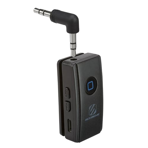 Scosche BTR3-SP BTFREQ Universal Bluetooth Wireless Audio Streaming and Handsfree Calling Receiver, Connect to Earbuds, Headphones, Car Stereo, Black - color: Black