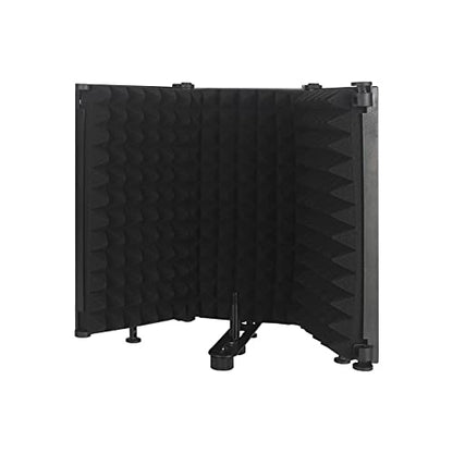 BUZHI Foldable Adjustable Sound Absorbing Vocal Recording Panel Portable Acoustic Isolation Microphone Shield Sound-Proof Plate,Adjustable Sound-Proof Plate
