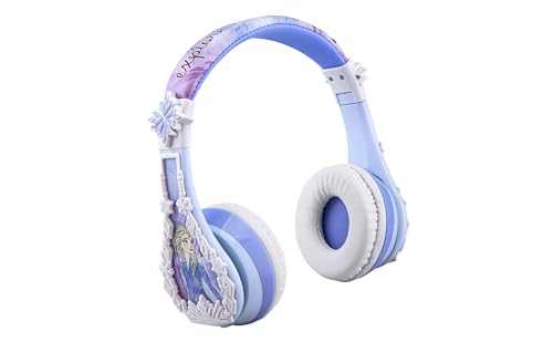 eKids Disney Frozen 2 Bluetooth Headphones with Microphone, Volume Reduced to Protect Hearing, Adjustable Wireless Headphones for School Home Travel, for Fans of Anna and Elsa - color: Frozen 2