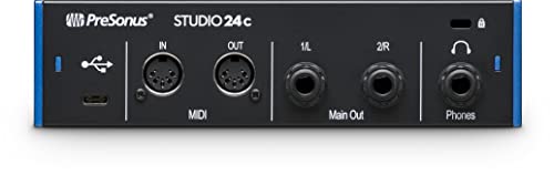 PreSonus Studio 24c 2x2, 192 kHz, USB Audio Interface with Studio One DAW Recording Software | USB Audio Interface with Studio One DAW Recording Software
