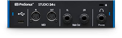 PreSonus Studio 24c 2x2, 192 kHz, USB Audio Interface with Studio One DAW Recording Software | USB Audio Interface with Studio One DAW Recording Software