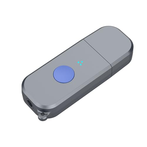 USB to Bluetooth Adapter, Wireless Audio Receiver 3.5mm Bluetooth 5.3 Car Kit Music Adapter for Car Stereo Sound System, HomeStereo,Portable Speskers, (H222-Gun Grey). - color: grey