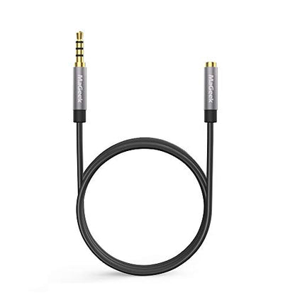 MaGeek 3.5mm Audio Aux Extension Cord 10 ft, Super Long TRRS 4-Pole Headphone Cable Male to Female Auxiliary Extension Adapter Compatible with Beats, iPhone, iPad, Car Audio and More(Black) - size: 1-Pack_10ft