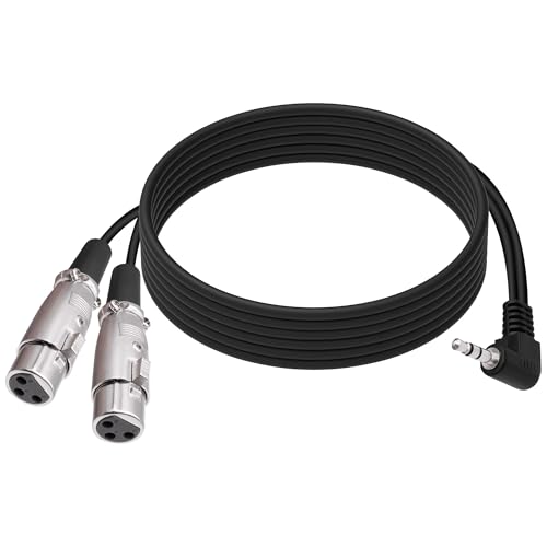 3.5mm TRS to XLR Female Microphone Y Splitter Cable 1.8M | 90 Degree 1/8 inch to Dual XLR Audio StereoPatch Cord,for Microphone Mixer Speaker Amplifer - style: female