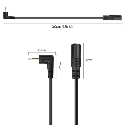 Right Angle 2.5mm Audio Aux Cable,90 Degree 2.5mm Male to Female TS Mono Audio Extension Cable for Smartphone,Headphone,Mp3 Player（0.3M）
