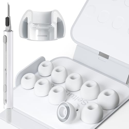 Replacement Ear Tips for AirPods Pro 3 Generation 5 Pairs | Foam-Infused Hybrid Silicone Eartips for AirPods Pro 3 Ear Tips Accessories with Cleaning Pen and Storage Box (XXS/XS/S/M/L) - size: XXS/XS/S/M/L