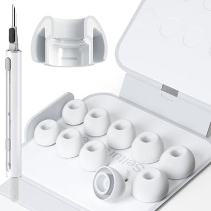 5 Pairs Replacement Ear Tips for AirPods Pro 3 (XXS/XS/S/M/L) | Foam-Infused Hybrid Silicone Eartips for AirPods Pro 3 Ear Tips Accessories with Cleaning Pen & Storage Box - size: XXS/XS/S/M/L