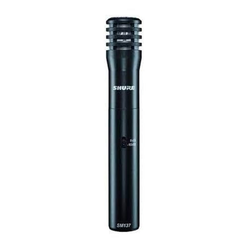 Shure SM137 Cardioid Condenser Microphone, Ultra-thin Diaphragm, Class-A Preamplifier, 15dB Pad, Low Self-Noise, XLR Connectivity, 20-Inch Microphone Cable, Mic Clip, Zippered Pouch | Cardioid condenser microphone with ultra-thin diaphragm and -15dB pad f