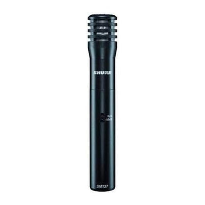 Shure SM137 Cardioid Condenser Microphone, Ultra-thin Diaphragm, Class-A Preamplifier, 15dB Pad, Low Self-Noise, XLR Connectivity, 20-Inch Microphone Cable, Mic Clip, Zippered Pouch | Cardioid condenser microphone with ultra-thin diaphragm and -15dB pad f