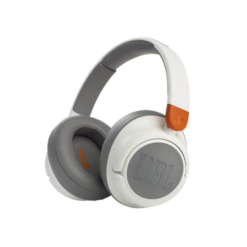 JBL JR 460NC - Cancelling Kids Headphones - White | JBL Safe Sound, Active Noise Cancelling, Communicate with built-in mic, Up to 20-hour battery life and quick recharging