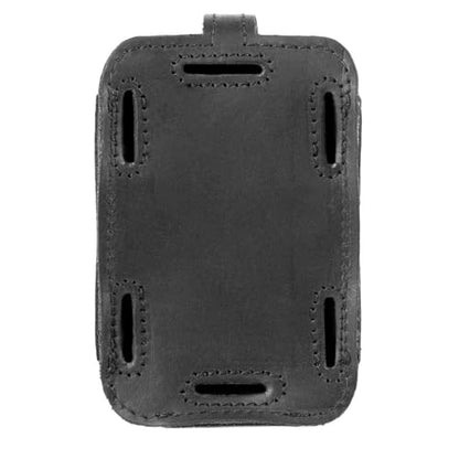 Euphonium Wireless Microphone Clip-On Pouch. Genuine Leather Bodypack Holder w. Secure hook & loop Straps - color: Black, size: Euphonium