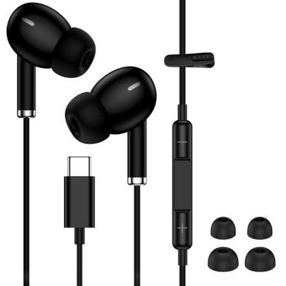 USB C Wired Earbuds Type C Headphone Headset Earphone USBC Earbuds with Mic | USB C Ear Buds for iPhone 17 Pro Max 17 Air 17E 16E 16 Plus 15 Pro,Samsung Galaxy S26 Ultra S26+ S25 S24,A17 A27 A37 Z Flip 7
