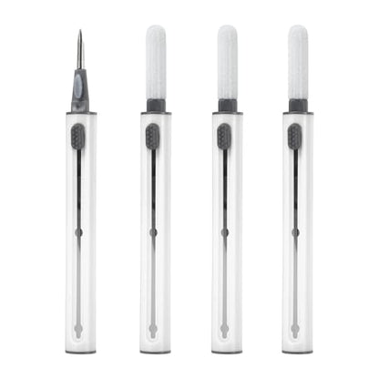 4PCS Earphone Cleaner Kit - Ultra Portable Multi-Function Cleaner Kit Soft Brush for Bluetooth Earphones Case Cleaning Tools, White - color: White