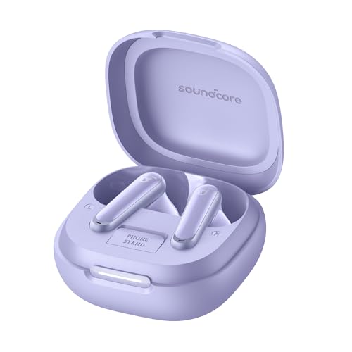 Soundcore P40i by Anker Noise Cancelling Earbuds with Adaptive ANC | Heavy Bass, 60H Playtime, 2-in-1 Case and Phone Stand, IPX5, Wireless Charging, Bluetooth 5.3 - color: Purple