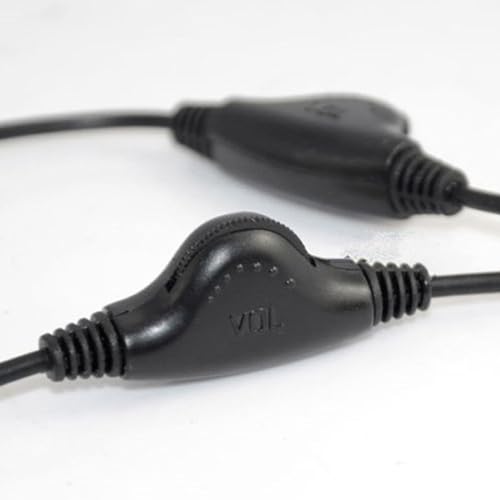 Headphone Splitter 3.5Mm Male to Double Female Headphone Headset Y Splitter Cable with Volumes Control Switches Headset Splitter for Pc, Black