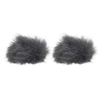 PATIKIL Furry 마이크 윈드스크린 5mm x 55mm 마이크 커버 윈드실드 실내 실외 마이크용 딥 그레이 2팩 - color: 딥 그레이., size: 5mm x 55mm