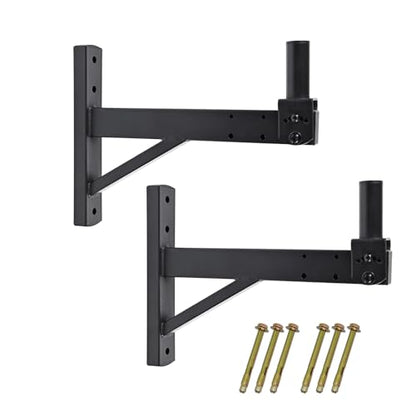 Speaker Wall Mount, Tilt, Holds up to 100lbs, 2 Packs | Heavy Duty Wall Speaker Mount bracket for Professional Audio, HD-319, Black