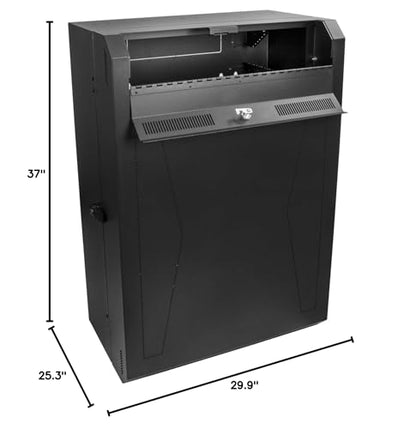 StarTech.com 8U 19" Vertical Wall Mount Server Rack Cabinet - Low Profile (15") - 30" Deep Locking Network Enclosure w/2U for Switch Patch Panel Router Mounting IT/Data Cabinet Assembled (RK830WALVS) - size: 8U