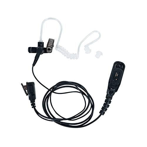 2-Way Radio Earpiece Headset Acoustic Tube with PTT for Walkie Talkie | Compatible with Motorola APX4000 APX6000 APX7000 APX8000 XPR6350 XPR6550 XPR7350 XPR7550 XPR7580 Two Way Radios