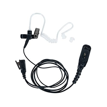 2-Way Radio Earpiece Headset Acoustic Tube with PTT for Walkie Talkie | Compatible with Motorola APX4000 APX6000 APX7000 APX8000 XPR6350 XPR6550 XPR7350 XPR7550 XPR7580 Two Way Radios