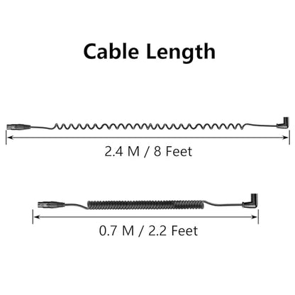 CERRXIAN XLR Microphone Coiled Cable,Male to Female Cable, Balanced X-L-R Cord 8 Feet, Oxygen-Free Copper Mic Cables, XLR Speaker Cables - Black (Right Angle Male to Straight Female) - style: Right Angle Male XLR to Straight Female
