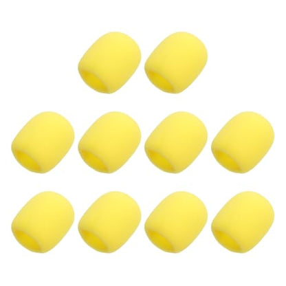 MECCANIXITY 10pcs Microphone Foam Covers, 40mm (1.57") ID 10mm (0.39") Thickness Microphone Windscreen Foam Cover for Most Handheld Microphones, Yellow - color: Yellow