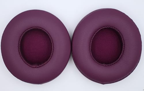 Headphone Replacement Ear Pad Cover Compatible with Beats by Dre Solo3 Solo2 Wired Wireless Headphones Protein Leather Memory Foam Headphone Cushion Ear Muffs-Magenta - color: magenta