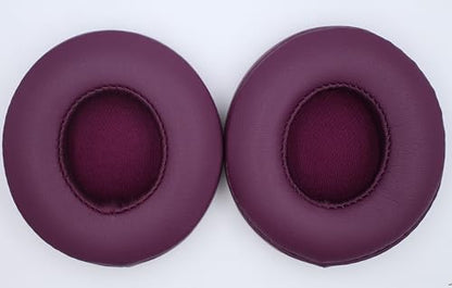Headphone Replacement Ear Pad Cover Compatible with Beats by Dre Solo3 Solo2 Wired Wireless Headphones Protein Leather Memory Foam Headphone Cushion Ear Muffs-Magenta - color: magenta