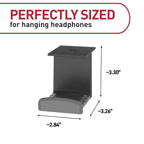 Command Headphone Hanger, Black, 1 Hook, 4 Large Strips - color: Black