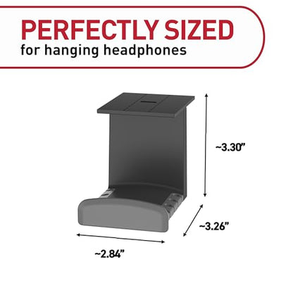 Command Headphone Hanger, Black, 1 Hook, 4 Large Strips - color: Black