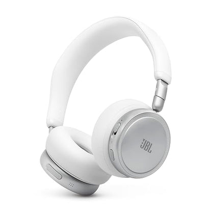 JBL Live 680NC - Noise Cancelling Headphones - White | JBL Signature Sound with Hi-Res Audio wired and wireless, True Adaptive Noise Cancelling 20, real time calibration - color: White